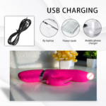 Ava Rechargeable Silicone Rabbit Vibrator - Pink