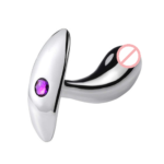 DICK Steel Butt Plug With Stone