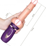 Euro Auto Thrusting Dildo Vibrator with Heating Function 3 Thrusting Levels 10 Vibration Modes