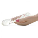 Star Double Headed With Dots And Spiral Ribbed Glass Dildo - Image 3