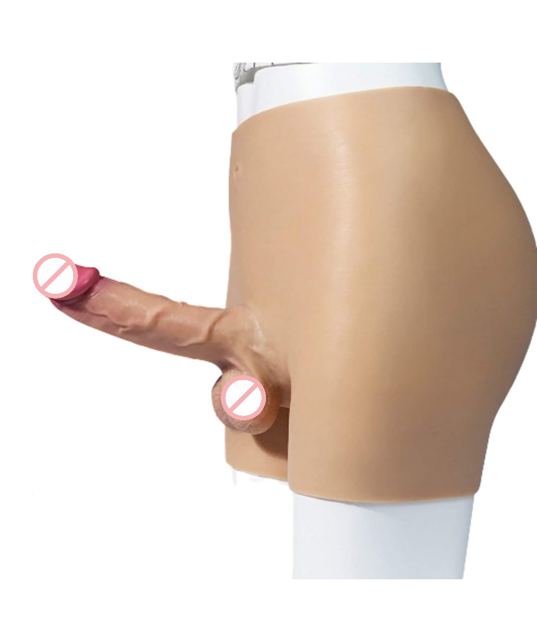 Wearable Strap-On Dildo Panties Underwear With Fake Penis with Realistic Testicles Wearable Strap-On Dildo Panties Underwear With Fake Penis with Realistic Testicles