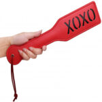 XOXO Spanking Paddle for Adult Sex Play, 12.8inch Total Length Faux Leather Paddle - Image 2