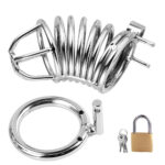 Metal Penis Annulus Cock Cage Stainless Steel Chastity Device For Men - Image 3