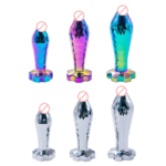 Plum Blossom Diamond Shape Metal Anal Dilator Device Butt Plug