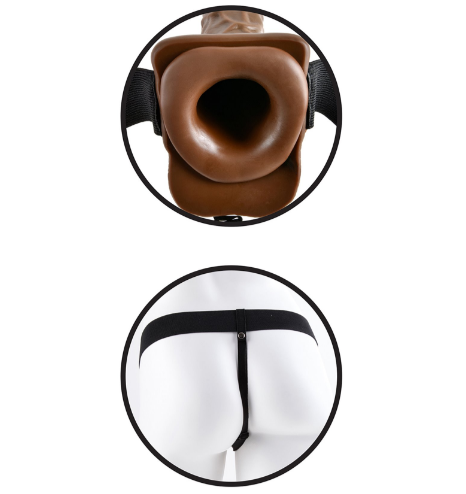 6.5 Inch Realistic Vibrating Hollow Strap On Dildo